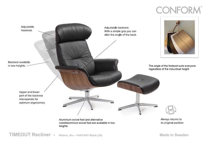 Timeout Swivel Recliner & Footstool