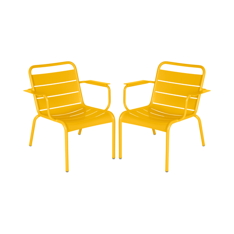 Set of 2 Lounge Armchairs in Honey