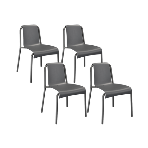 Set of 4 Nami Outdoor Dining Chairs in Dark Grey - CHAIRS ONLY