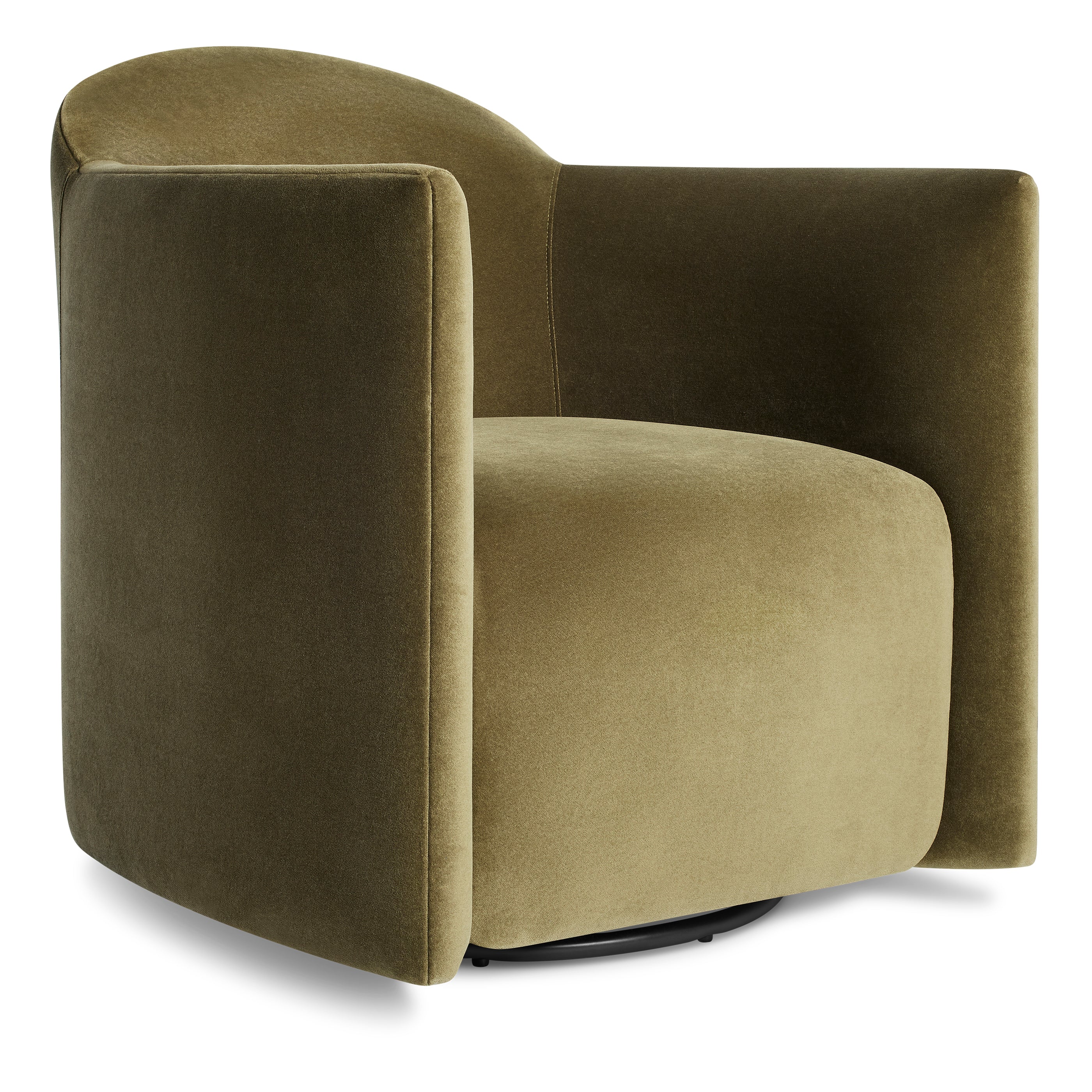 About Face Swivel Lounge Chair in Moss Velvet #color_moss velvet